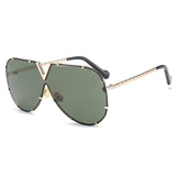 ROYAL GIRL Fashion Sunglasses Men Women Brand Design Metal Frame Oversized Personality High Quality Unisex Sun Glasses ms678