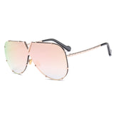 ROYAL GIRL Fashion Sunglasses Men Women Brand Design Metal Frame Oversized Personality High Quality Unisex Sun Glasses ms678