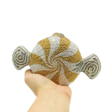 Boutique De FGG Women Crystal Candy Clutch Metal Evening Minaudiere Bag Wedding Party Fashion Handbag and Purse Bridal Hand Bag