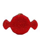 Boutique De FGG Women Crystal Candy Clutch Metal Evening Minaudiere Bag Wedding Party Fashion Handbag and Purse Bridal Hand Bag