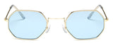 Ladies  hexagon sunglasse  metal Women Brand Designer Fashion Rimless  Clear Ocean Lenses Sun Glasses  UV400