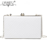 LYKANEFU Evening Bag Box Clutch Purse Women Bag with Chain Day Clutches Ladies Wedding Hand Bag Hasp Lock Shoulder Bag Small/Big
