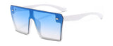 SHAUNA Oversize Square Sunglasses Women Fashion Flat Top Gradient Glasses Men