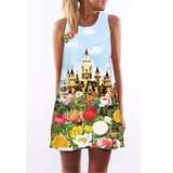 2019 New Summer Dresses Fashion Women Clothing Robe Sexy Cartoon Bodycon Miki Print O-Neck Mini Casual Sheath Dresses Vestidos