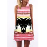 2019 New Summer Dresses Fashion Women Clothing Robe Sexy Cartoon Bodycon Miki Print O-Neck Mini Casual Sheath Dresses Vestidos