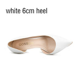 GOXEOU 2019 Women shoes  High Heels Sexy Pointed Toe Slip-on Wedding Office Patent Leather Handmade  Free Shiping plus size32-46