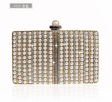 JaneVini 2019 Fashion Pearl Handbag Bling Rhinestones Wedding Bag for Women Chain Crossbody Evening Bridal Hand Bags Prom Purse