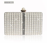 JaneVini 2019 Fashion Pearl Handbag Bling Rhinestones Wedding Bag for Women Chain Crossbody Evening Bridal Hand Bags Prom Purse