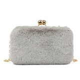 LYKANEFU Winter Evening Bag Ladies Clutch Purse Women Bag with Chain Wedding Clutches Party Hand Purses Small Shoulder Bags