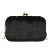 LYKANEFU Winter Evening Bag Ladies Clutch Purse Women Bag with Chain Wedding Clutches Party Hand Purses Small Shoulder Bags