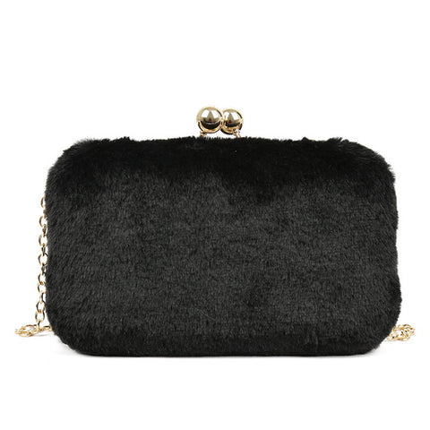 LYKANEFU Winter Evening Bag Ladies Clutch Purse Women Bag with Chain Wedding Clutches Party Hand Purses Small Shoulder Bags