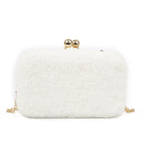 LYKANEFU Winter Evening Bag Ladies Clutch Purse Women Bag with Chain Wedding Clutches Party Hand Purses Small Shoulder Bags